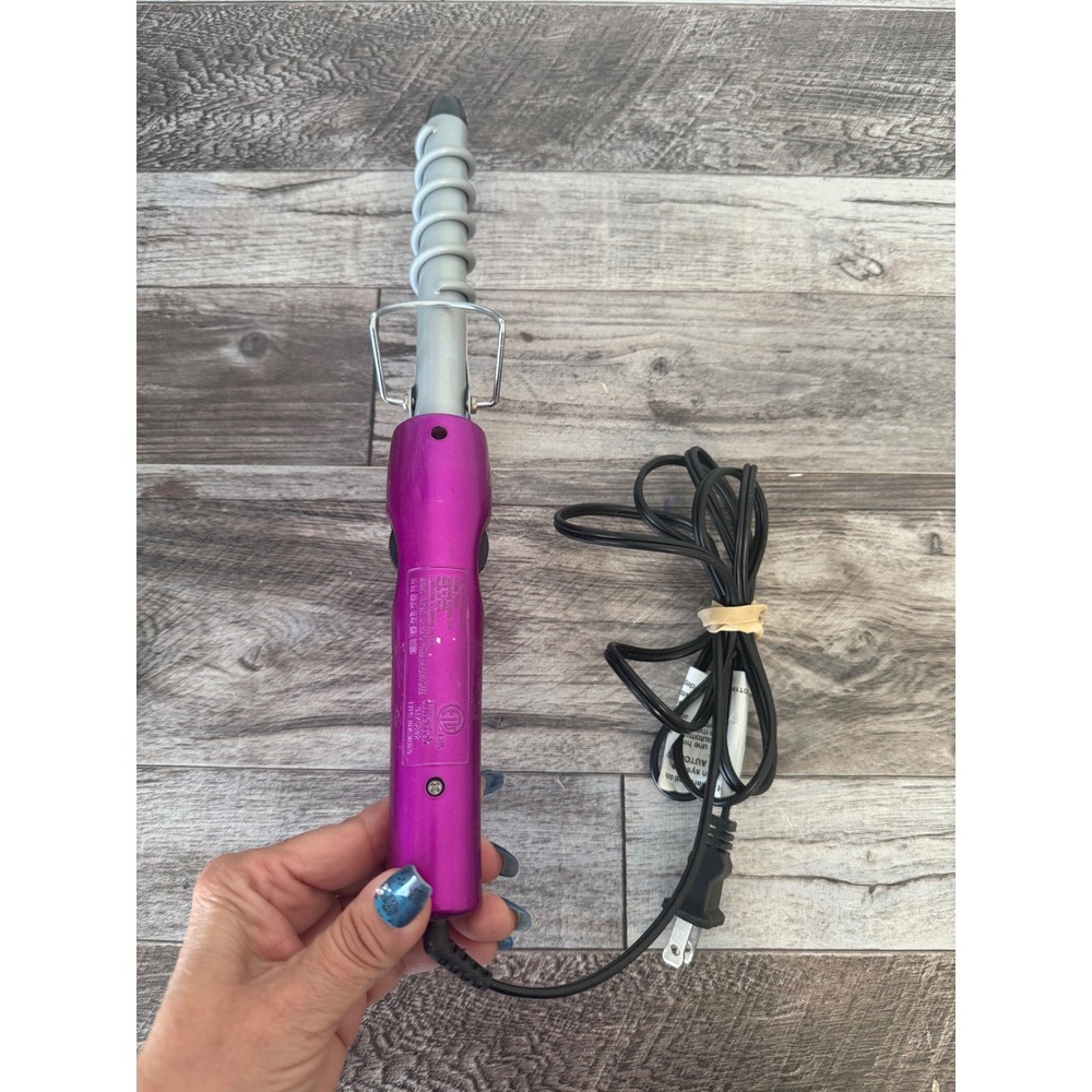 Bed Head High-Def Spirals Curling Iron Purple Spiral Barrel Hair Styler Works
